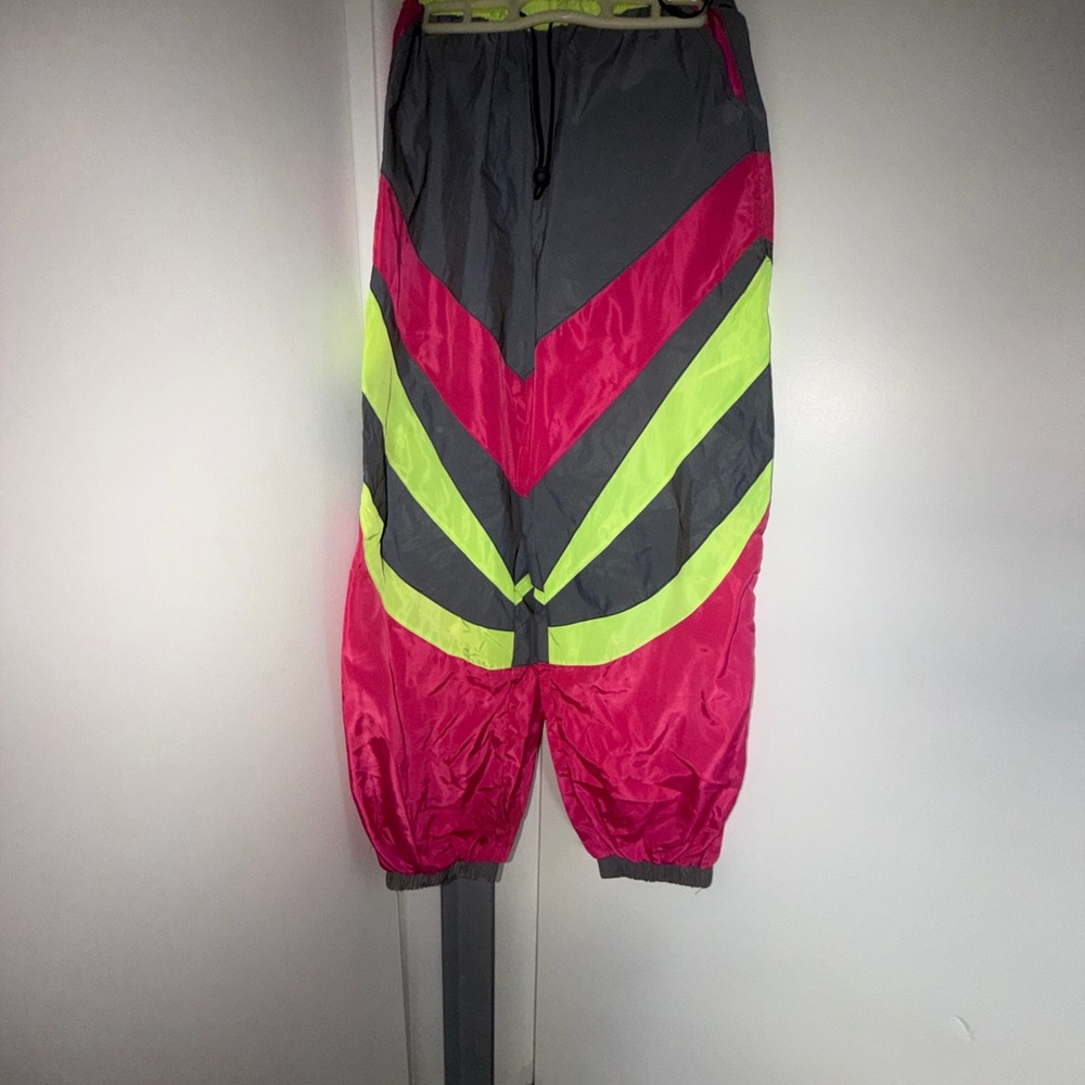 Vibrant Pink and Green Rave/Streetwear Pants